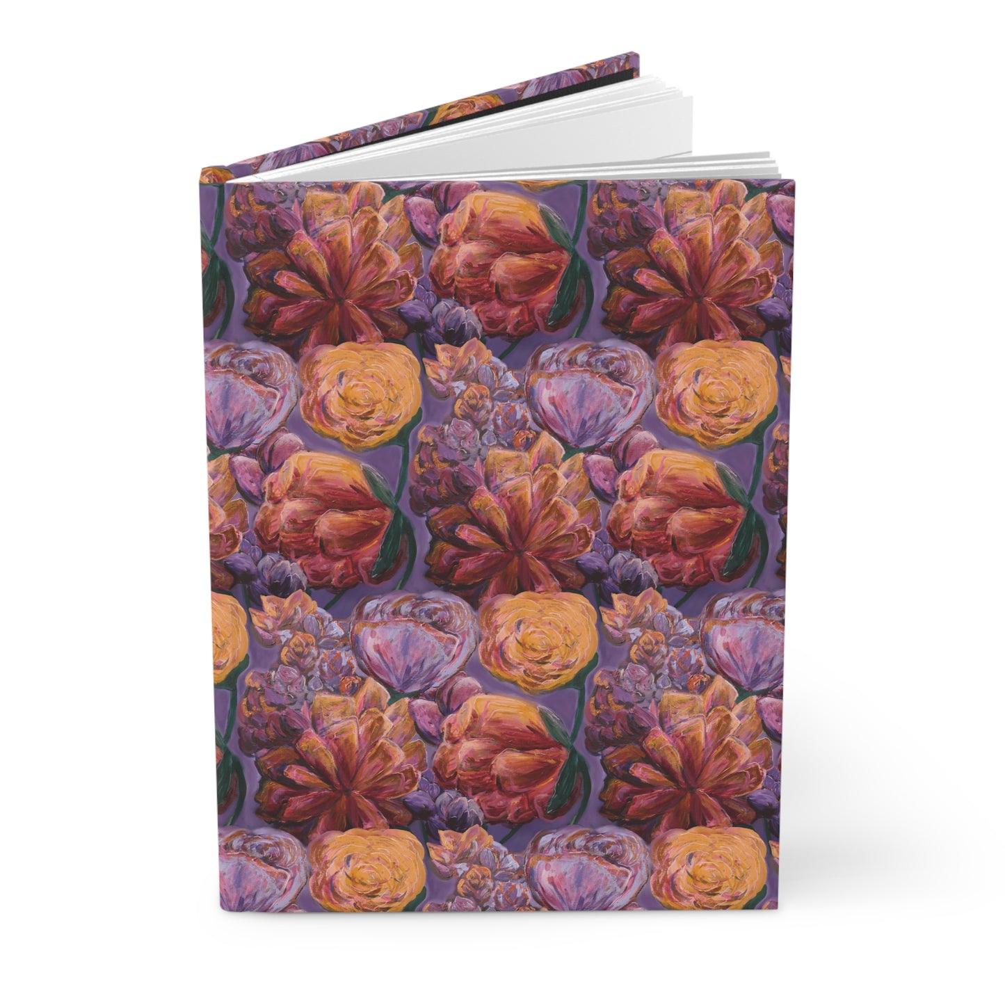 Custom Journal - Busy Sister Patterns by The Pink Picket Fence - Features original, hand painted art pattern cover - Write it down with this hardcover journal with lined pages