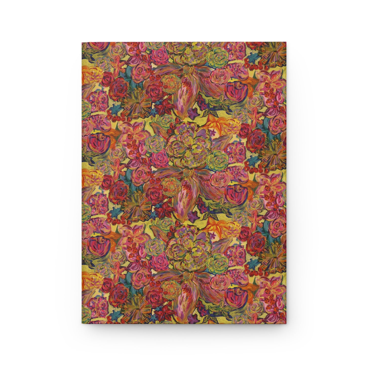 Custom Journal - Busy Sister Patterns by The Pink Picket Fence - Features original, hand painted art pattern cover - Write it down with this hardcover journal with lined pages