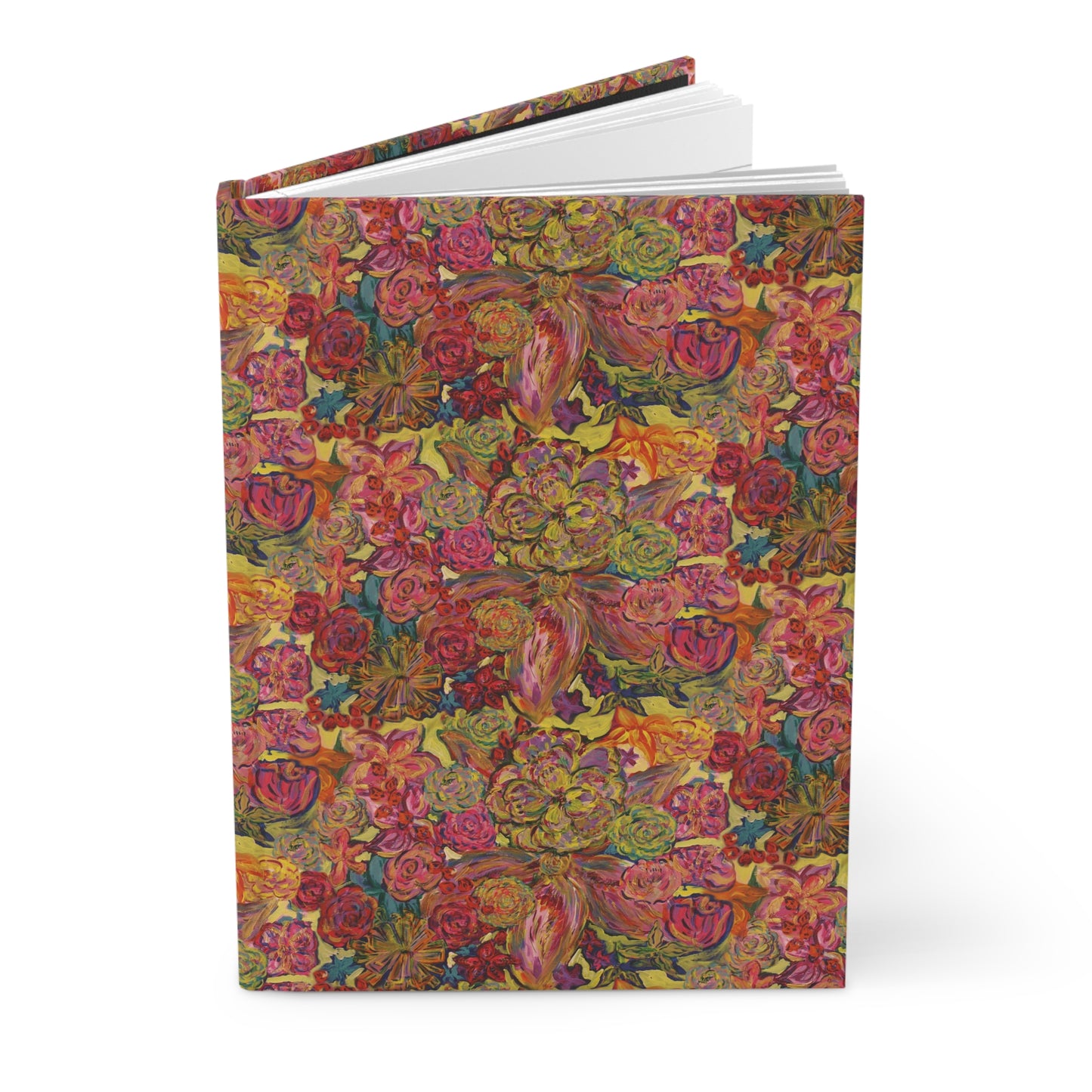 Custom Journal - Busy Sister Patterns by The Pink Picket Fence - Features original, hand painted art pattern cover - Write it down with this hardcover journal with lined pages