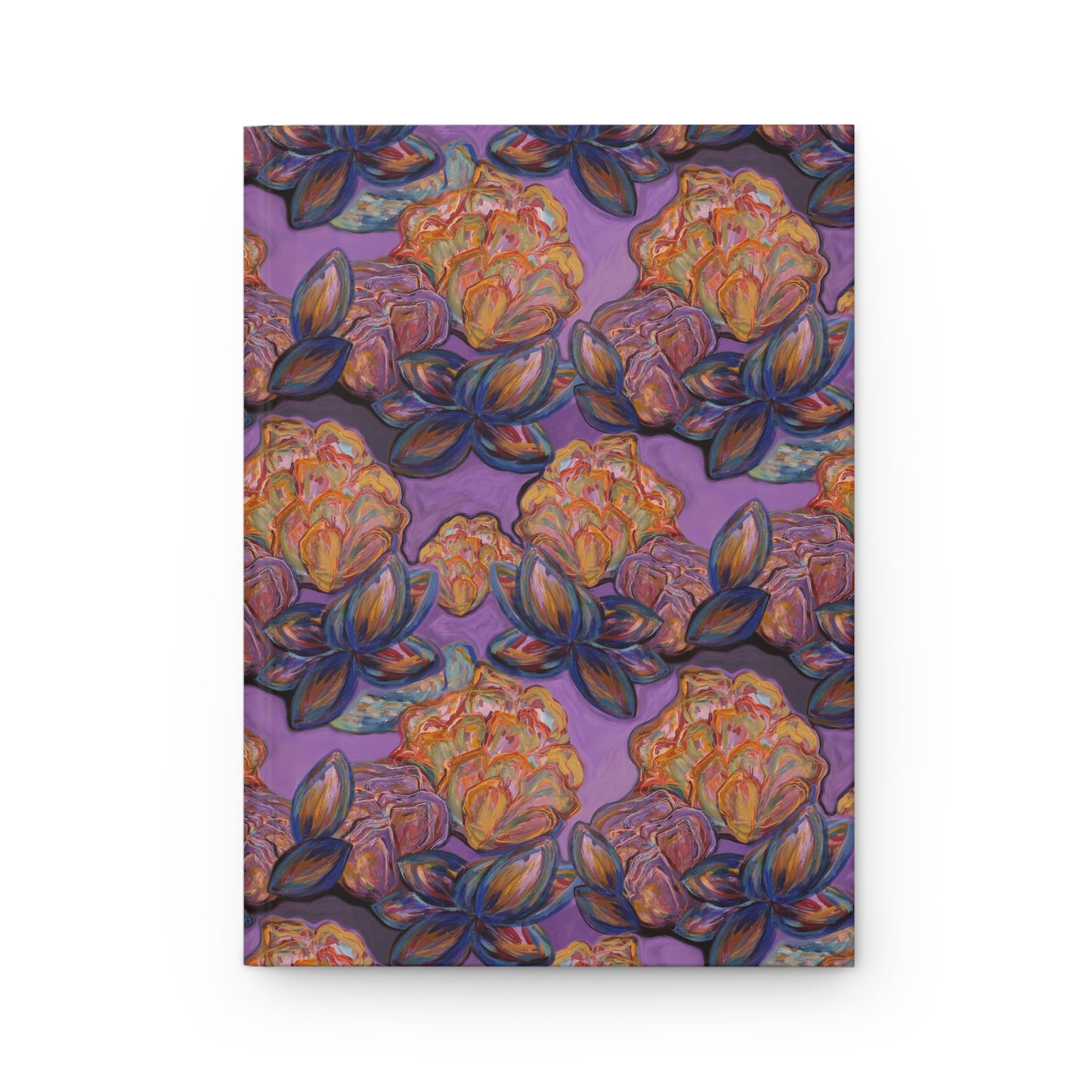 Custom Journal - Busy Sister Patterns by The Pink Picket Fence - Features original, hand painted art pattern cover - Write it down with this hardcover journal with lined pages