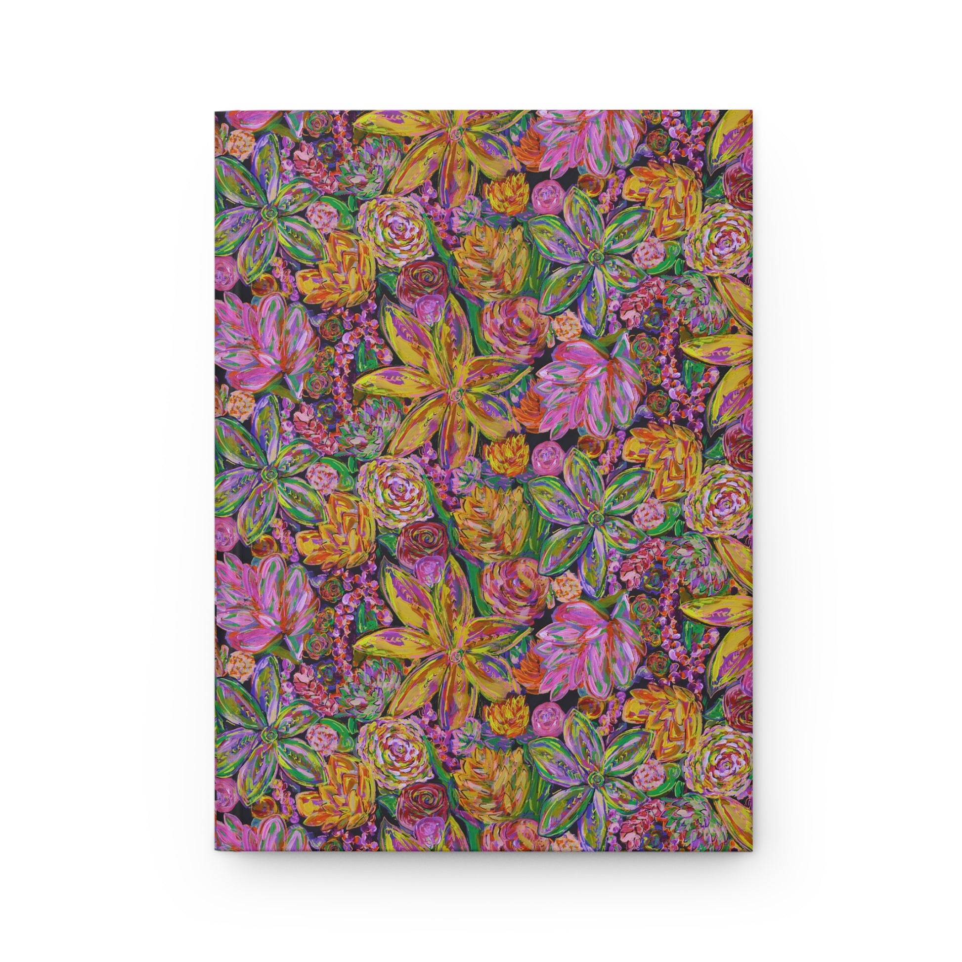 Custom Journal - Busy Sister Patterns by The Pink Picket Fence - Features original, hand painted art pattern cover - Write it down with this hardcover journal with lined pages