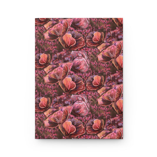 Custom Journal - Busy Sister Patterns by The Pink Picket Fence - Features original, hand painted art pattern cover - Write it down with this hardcover journal with lined pages