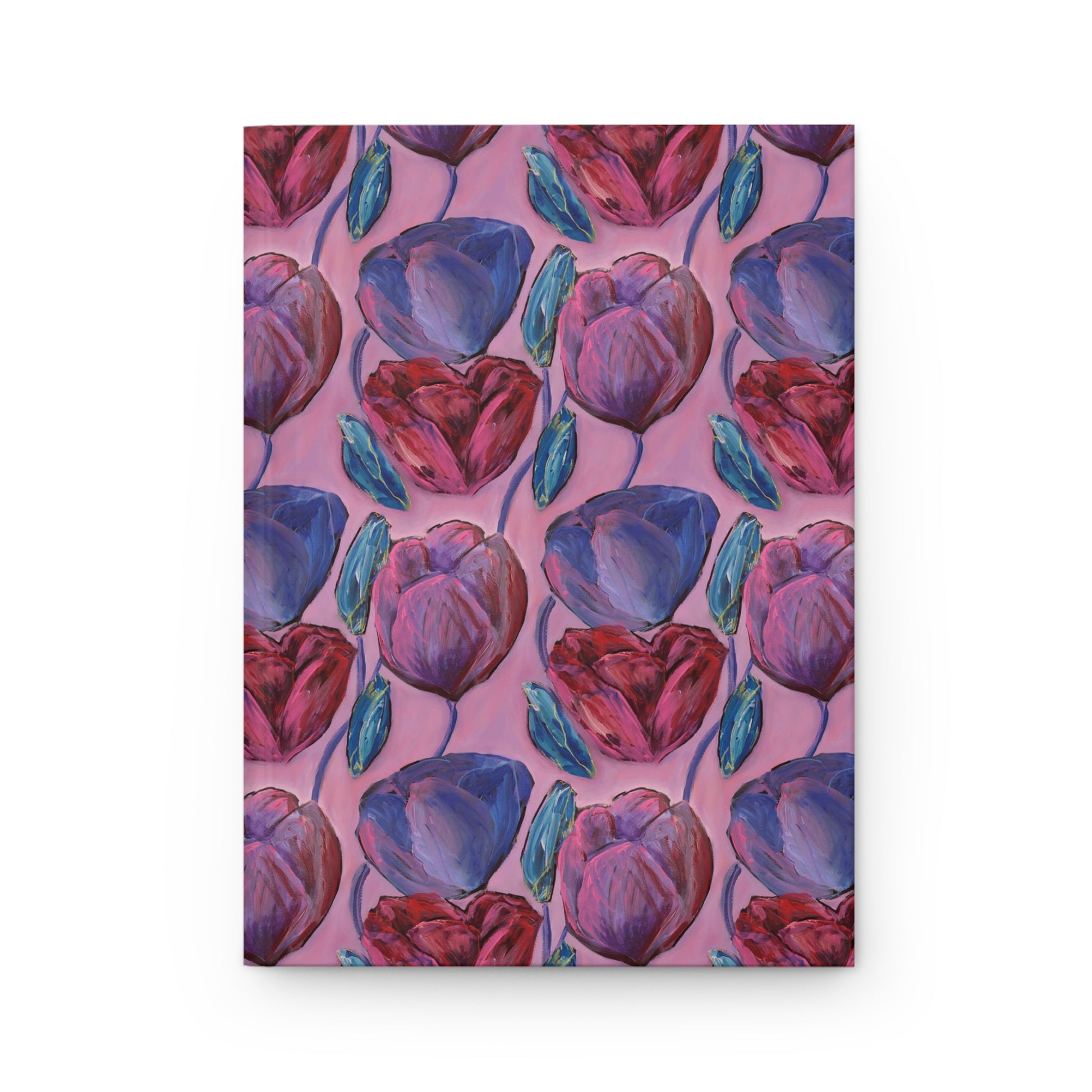 Custom Journal - Busy Sister Patterns by The Pink Picket Fence - Features original, hand painted art pattern cover - Write it down with this hardcover journal with lined pages