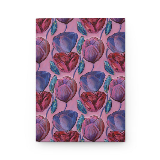 Custom Journal - Busy Sister Patterns by The Pink Picket Fence - Features original, hand painted art pattern cover - Write it down with this hardcover journal with lined pages