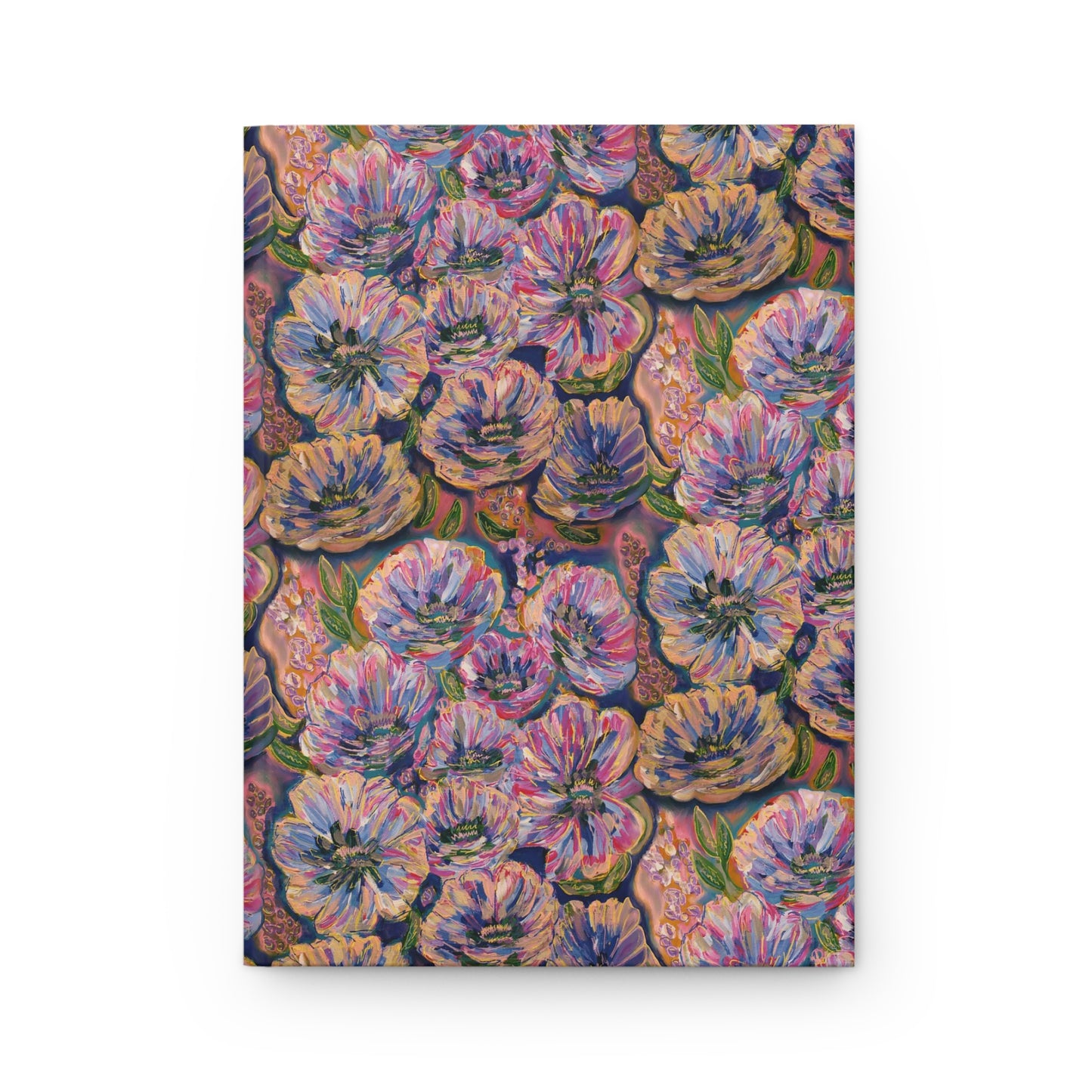 Custom Journal - Busy Sister Patterns by The Pink Picket Fence - Features original, hand painted art pattern cover - Write it down with this hardcover journal with lined pages