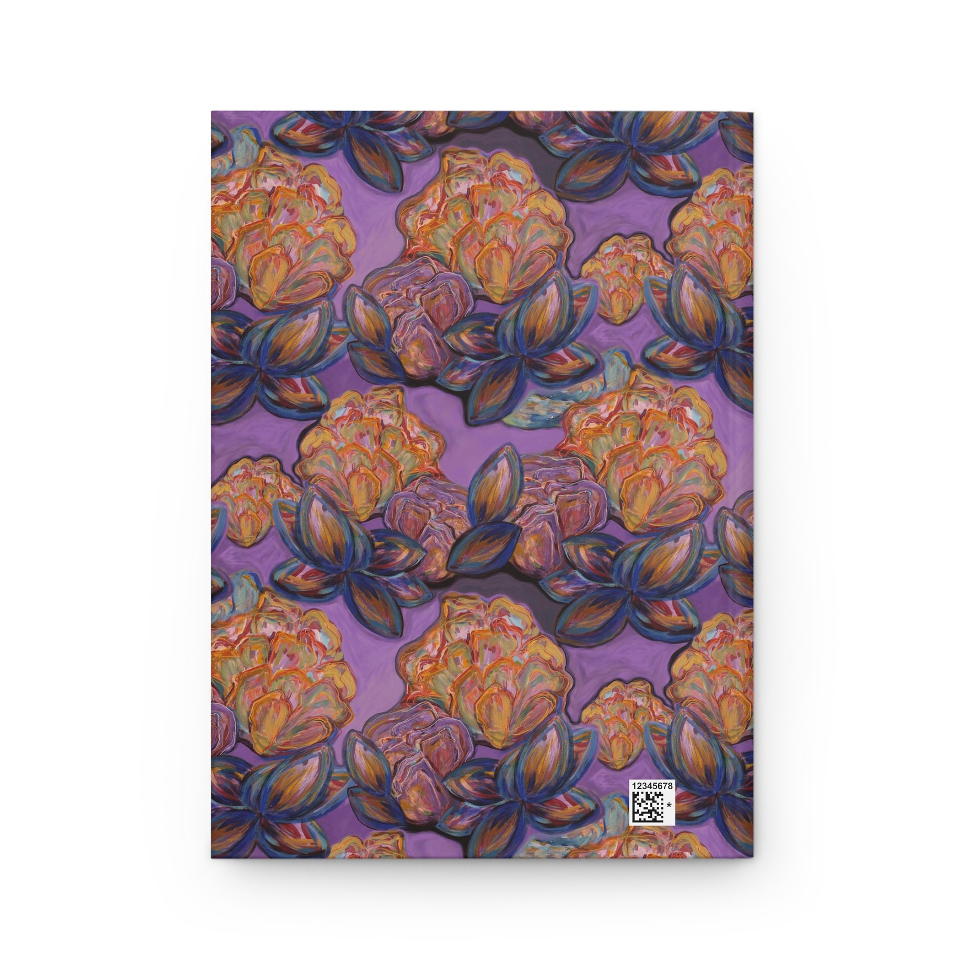 Custom Journal - Busy Sister Patterns by The Pink Picket Fence - Features original, hand painted art pattern cover - Write it down with this hardcover journal with lined pages