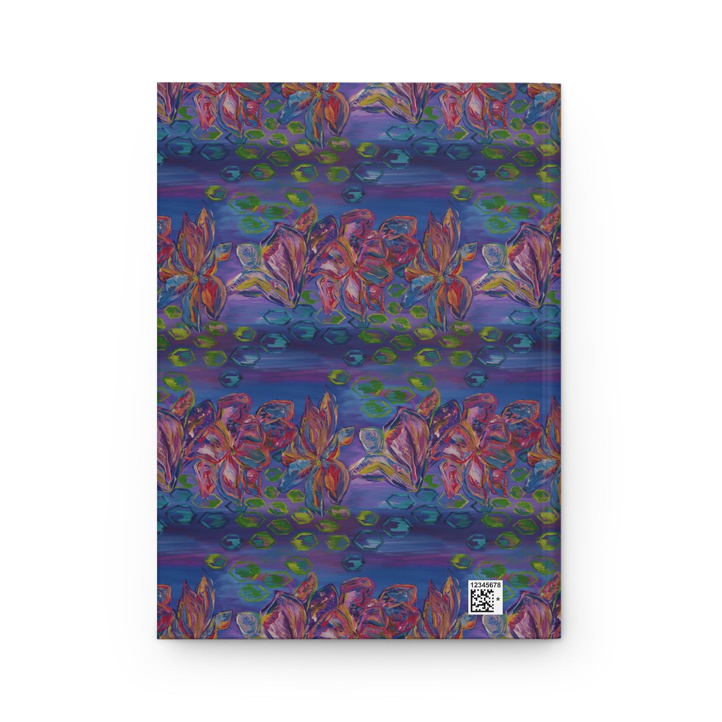 Custom Journal - Busy Sister Patterns by The Pink Picket Fence - Features original, hand painted art pattern cover - Write it down with this hardcover journal with lined pages