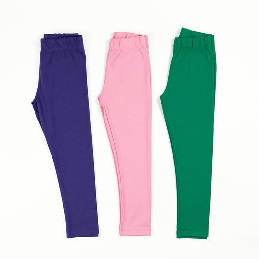 100% Organic Cotton Leggings 3 Pack