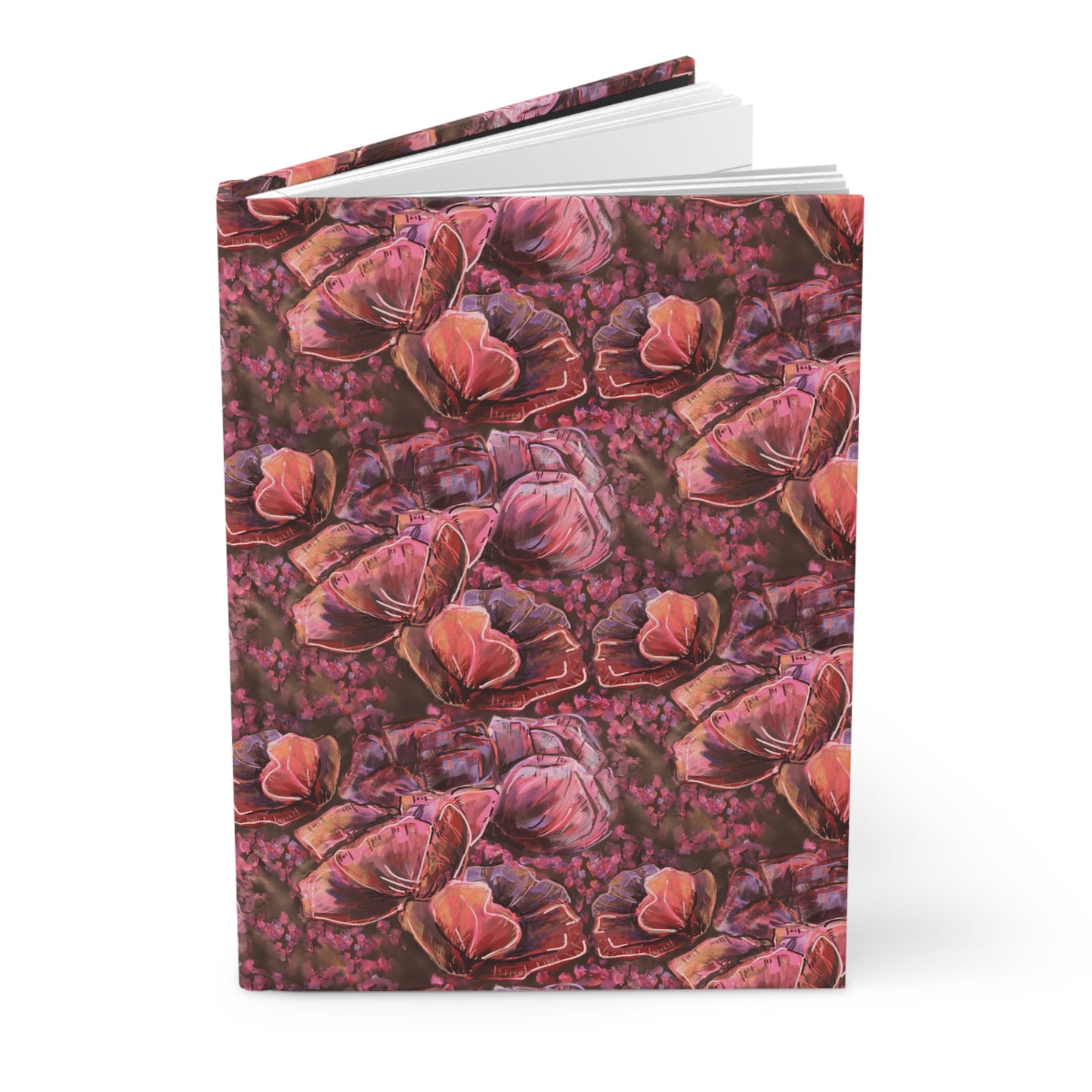 Custom Journal - Busy Sister Patterns by The Pink Picket Fence - Features original, hand painted art pattern cover - Write it down with this hardcover journal with lined pages