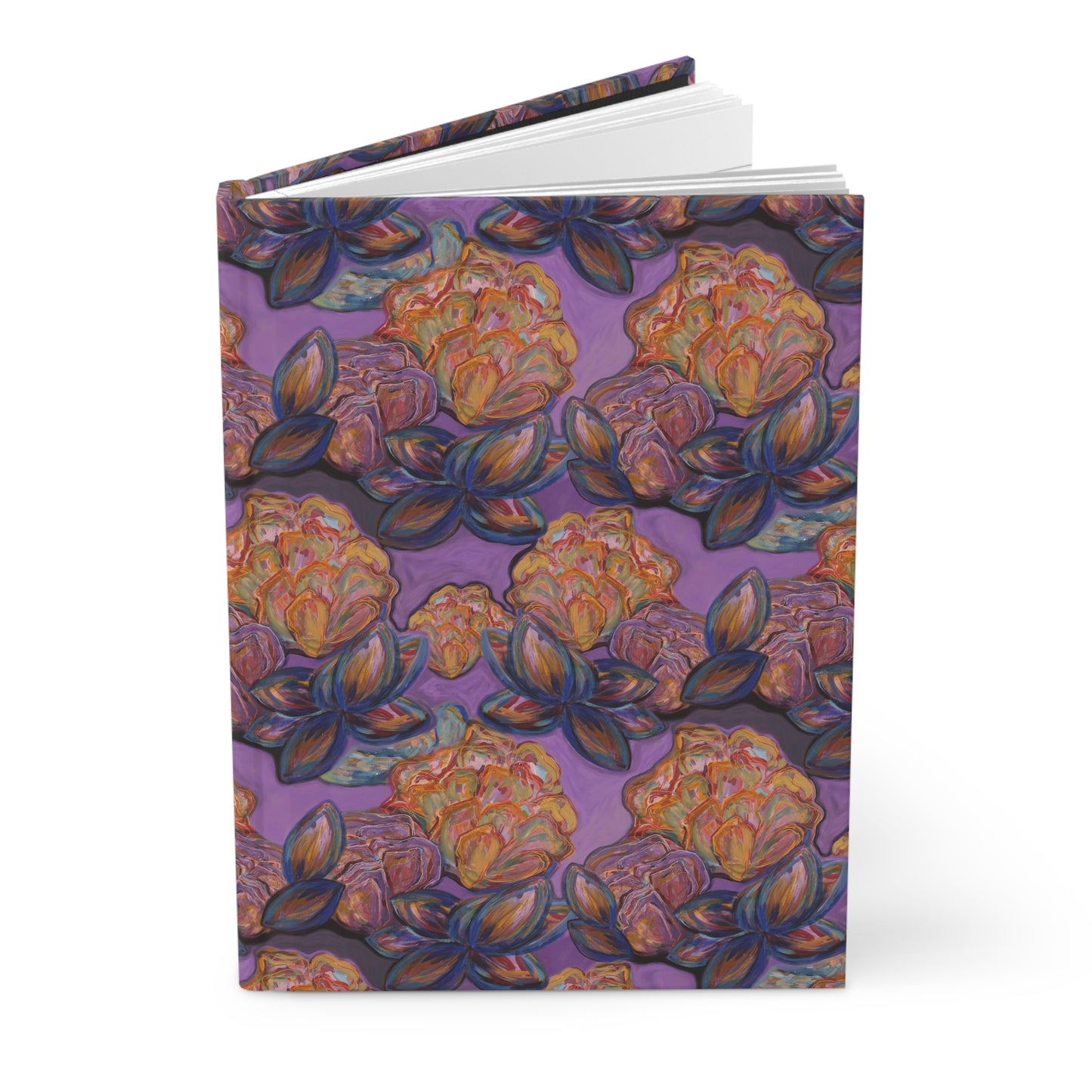 Custom Journal - Busy Sister Patterns by The Pink Picket Fence - Features original, hand painted art pattern cover - Write it down with this hardcover journal with lined pages