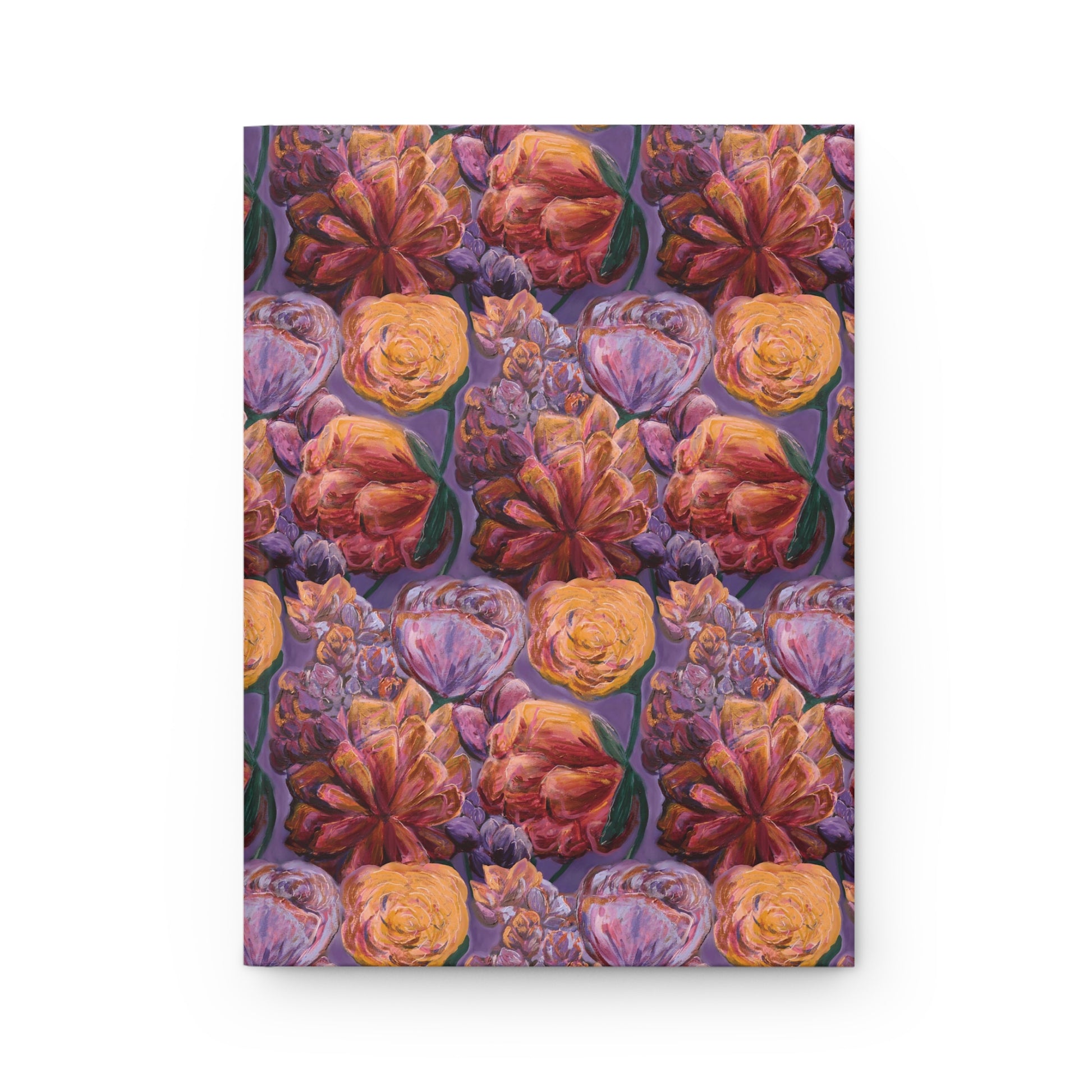 Custom Journal - Busy Sister Patterns by The Pink Picket Fence - Features original, hand painted art pattern cover - Write it down with this hardcover journal with lined pages