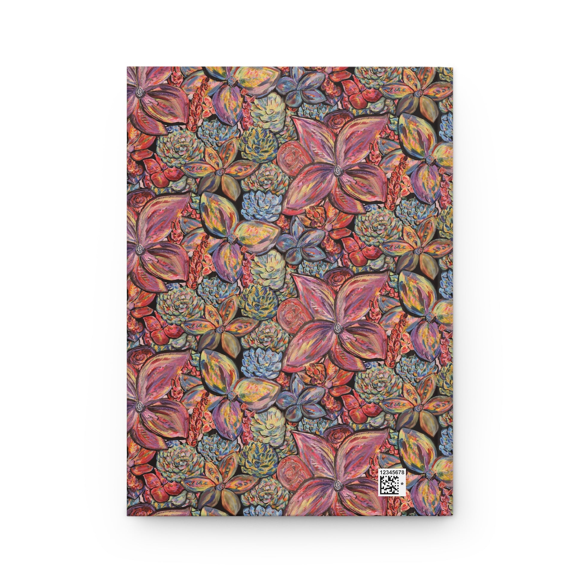 Custom Journal - Busy Sister Patterns by The Pink Picket Fence - Features original, hand painted art pattern cover - Write it down with this hardcover journal with lined pages