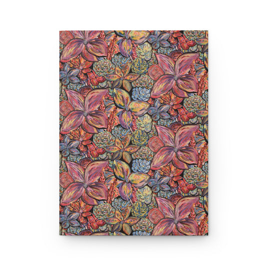 Custom Journal - Busy Sister Patterns by The Pink Picket Fence - Features original, hand painted art pattern cover - Write it down with this hardcover journal with lined pages