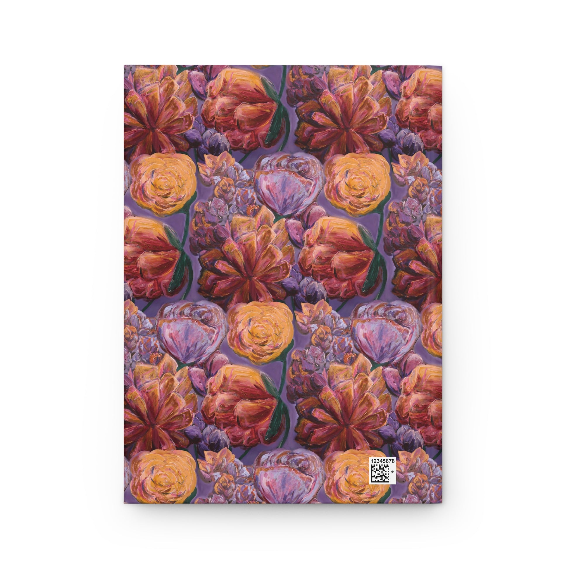 Custom Journal - Busy Sister Patterns by The Pink Picket Fence - Features original, hand painted art pattern cover - Write it down with this hardcover journal with lined pages