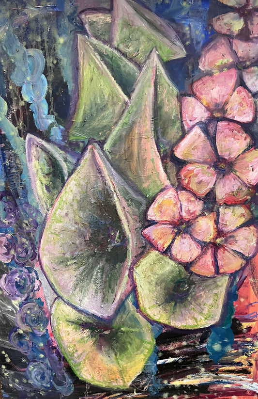 The Pink Picket Fence Hand-Signed Floral Art Print “Let’s Sing” – 12x16 Matted Wall Art – Fine Art Print Reproduction from Oil Painting by Kallen