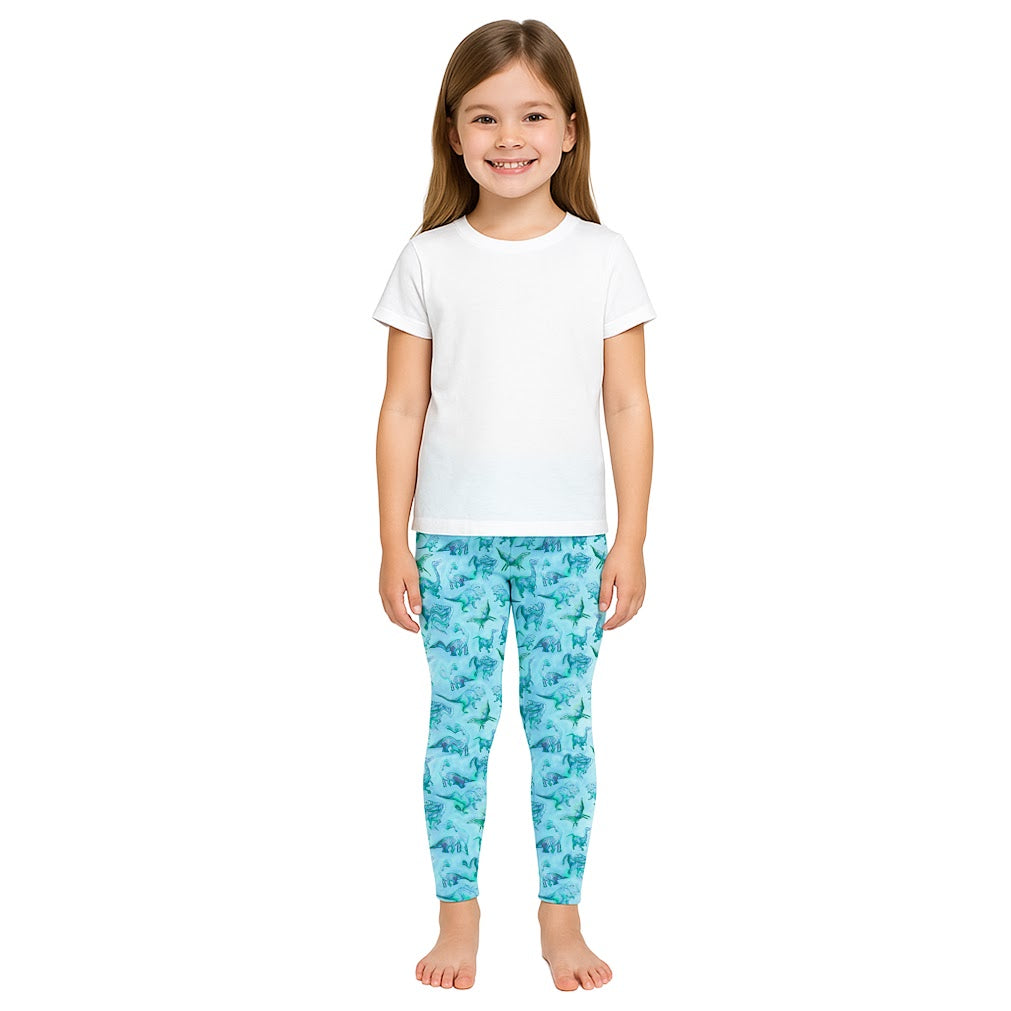 Dino Hoodie and Leggings Set (Purple Hoodie x Blue Leggings)