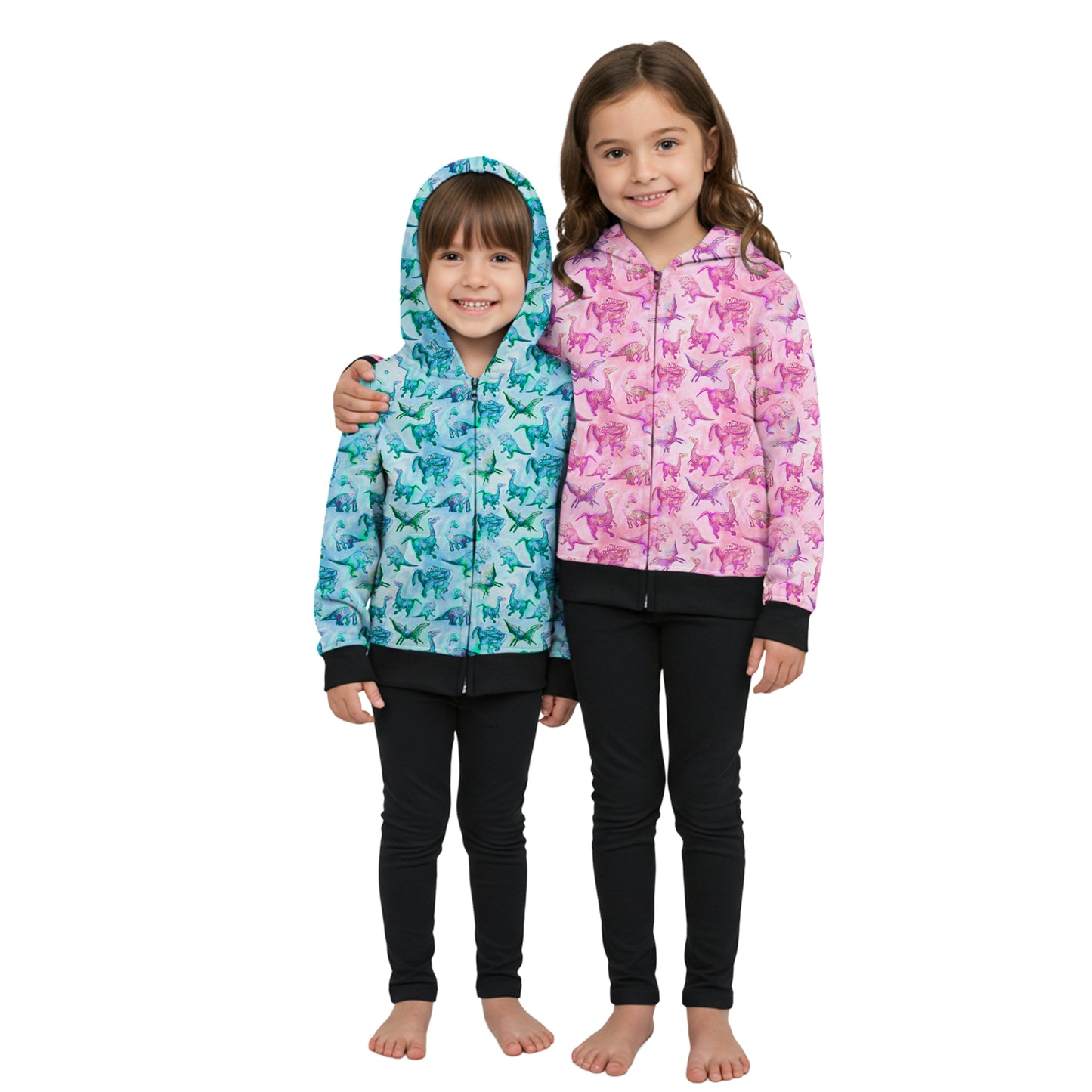 Suzie Dinosaur Hoodie | Girls Playwear | Dinosaur Clothes | Great for Texture-Sensitive Kids | Available in 3 Colors