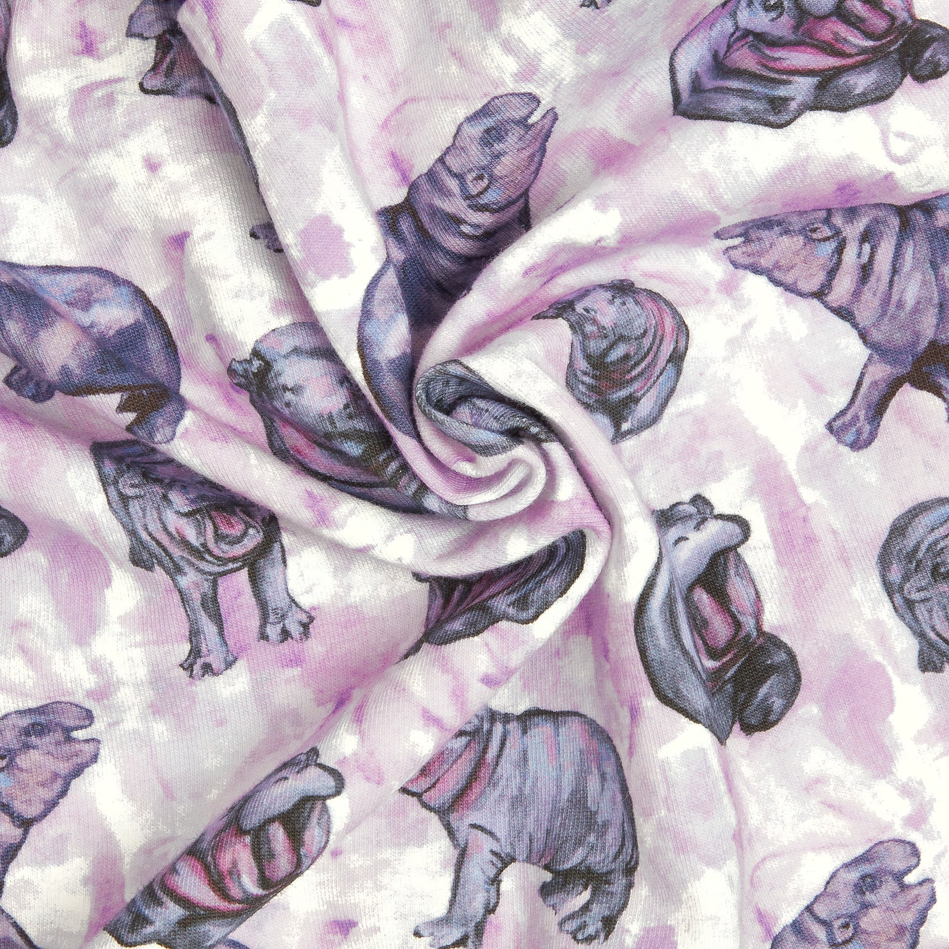 Lulu Hippo Purple Fabric Close Up Scrunch
