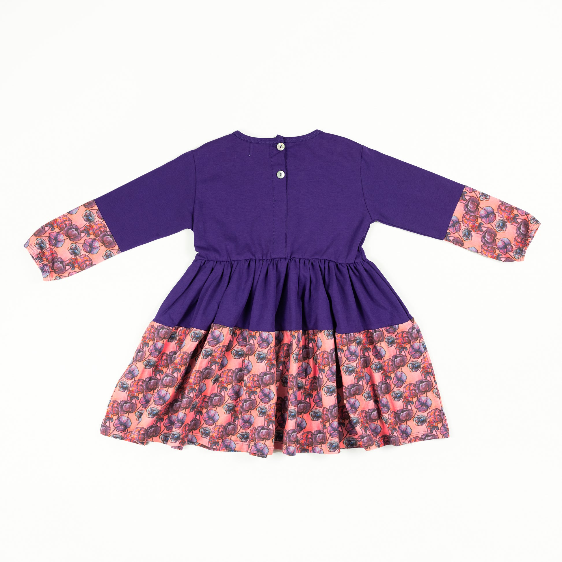 Purple Twirly Dress - Flat Lay Back – Purple Louise Dress with Twirl Skirt