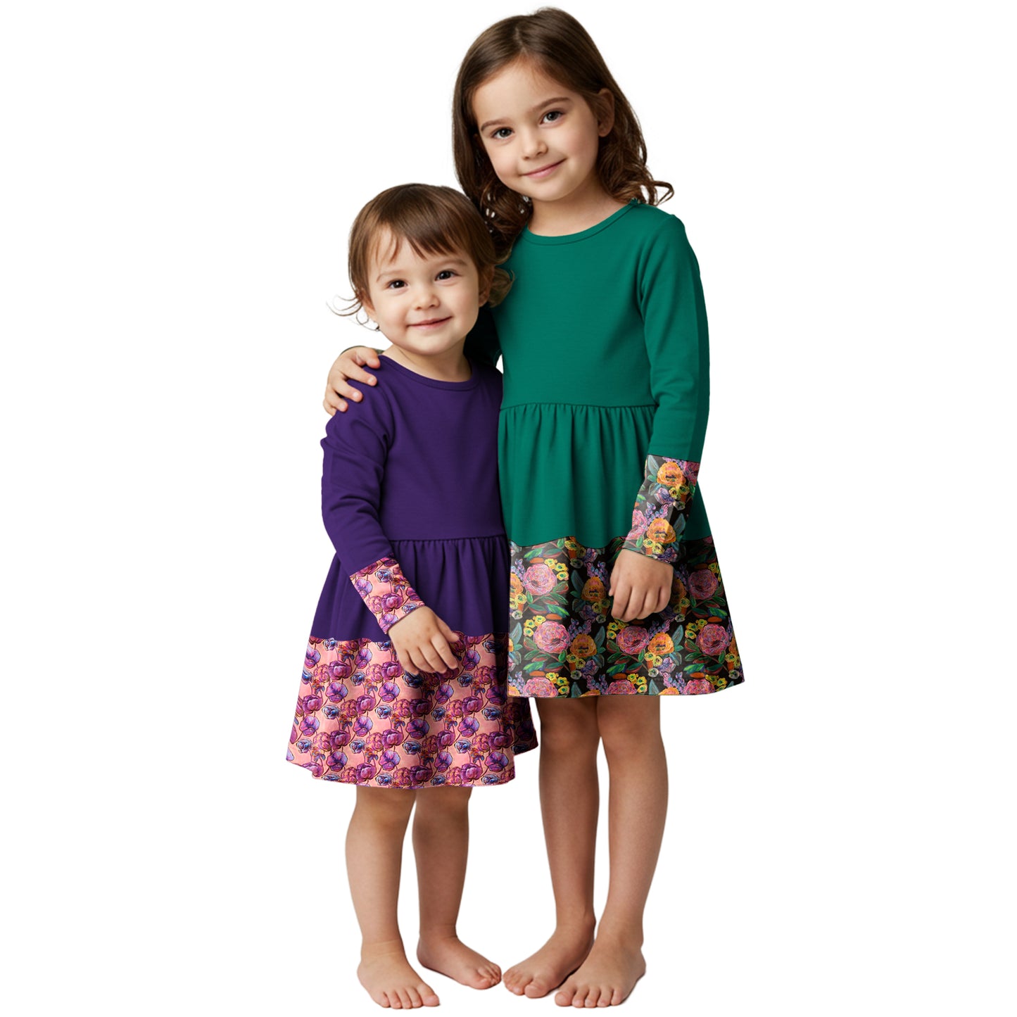 Louise Twirly Girls Dress | Toddler Twirl Dress | 100% Cotton Dress | Available in 3 Colors