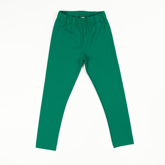 Louise Girls Cotton Leggings | Toddler Green Leggings | Organic Cotton Toddler Clothes