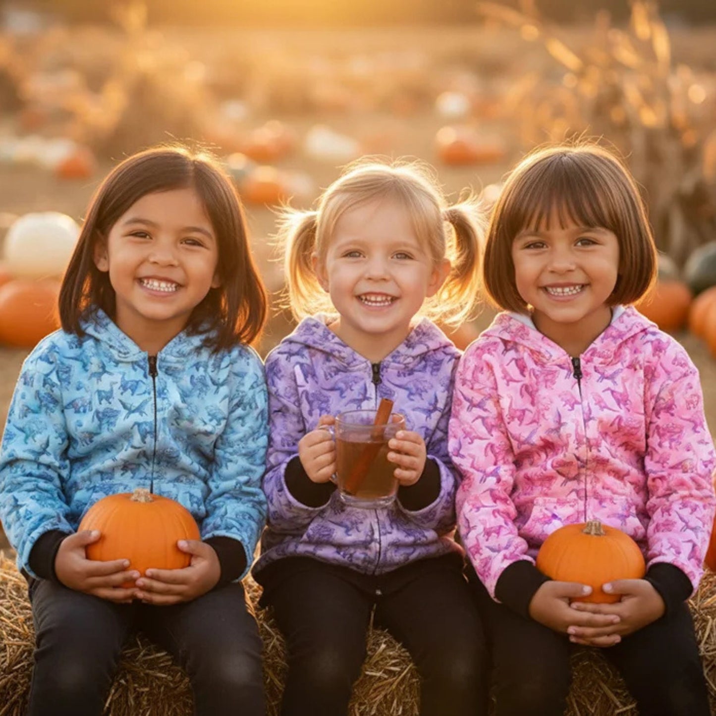 Suzie Dinosaur Hoodie | Girls Playwear | Dinosaur Clothes | Great for Texture-Sensitive Kids | Available in 3 Colors