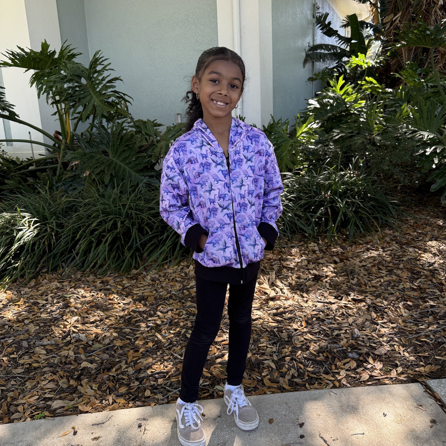 Suzie Dinosaur Hoodie | Girls Playwear | Dinosaur Clothes | Great for Texture-Sensitive Kids | Available in 3 Colors