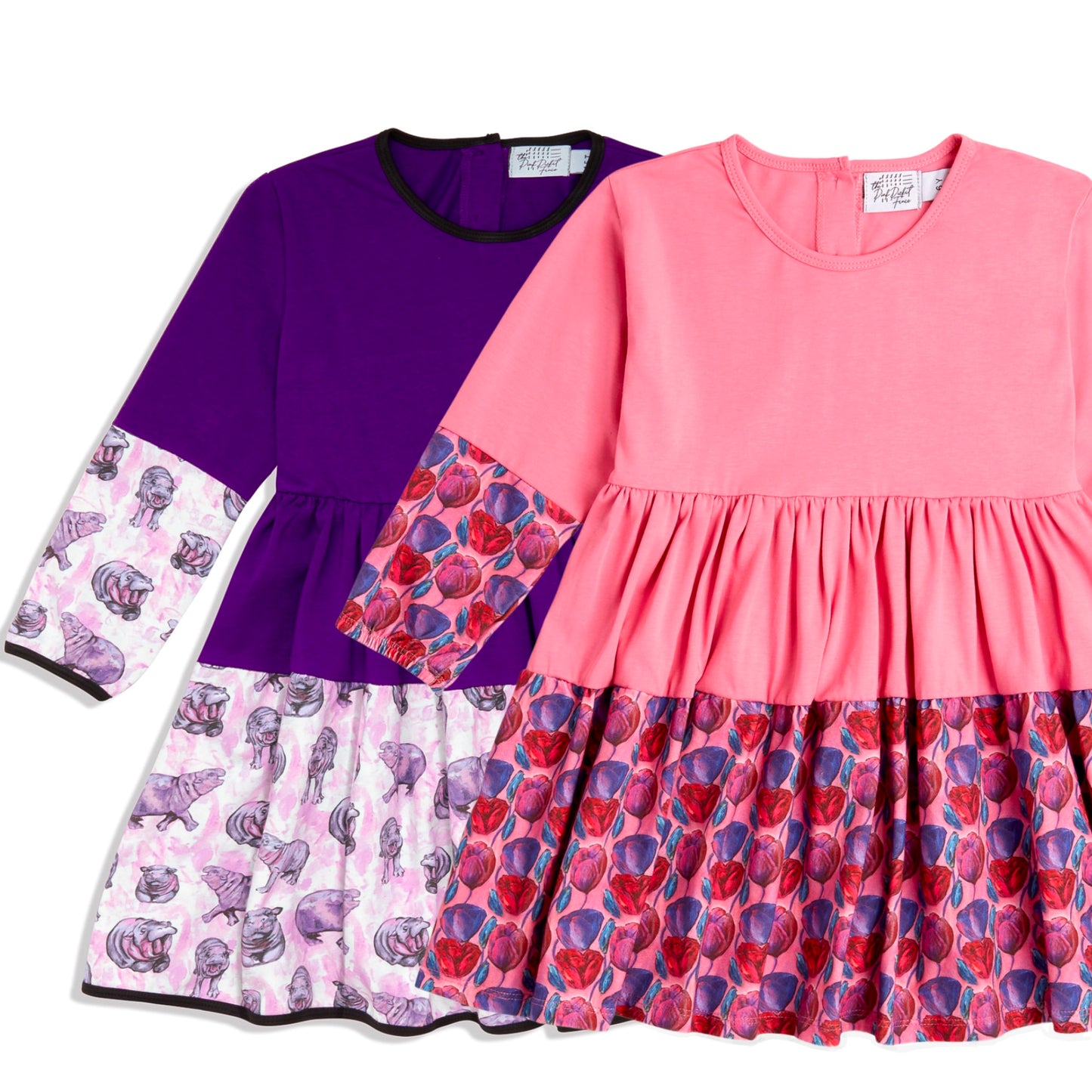2 Pack - Hippo + Pink Tulip Twirl Dress