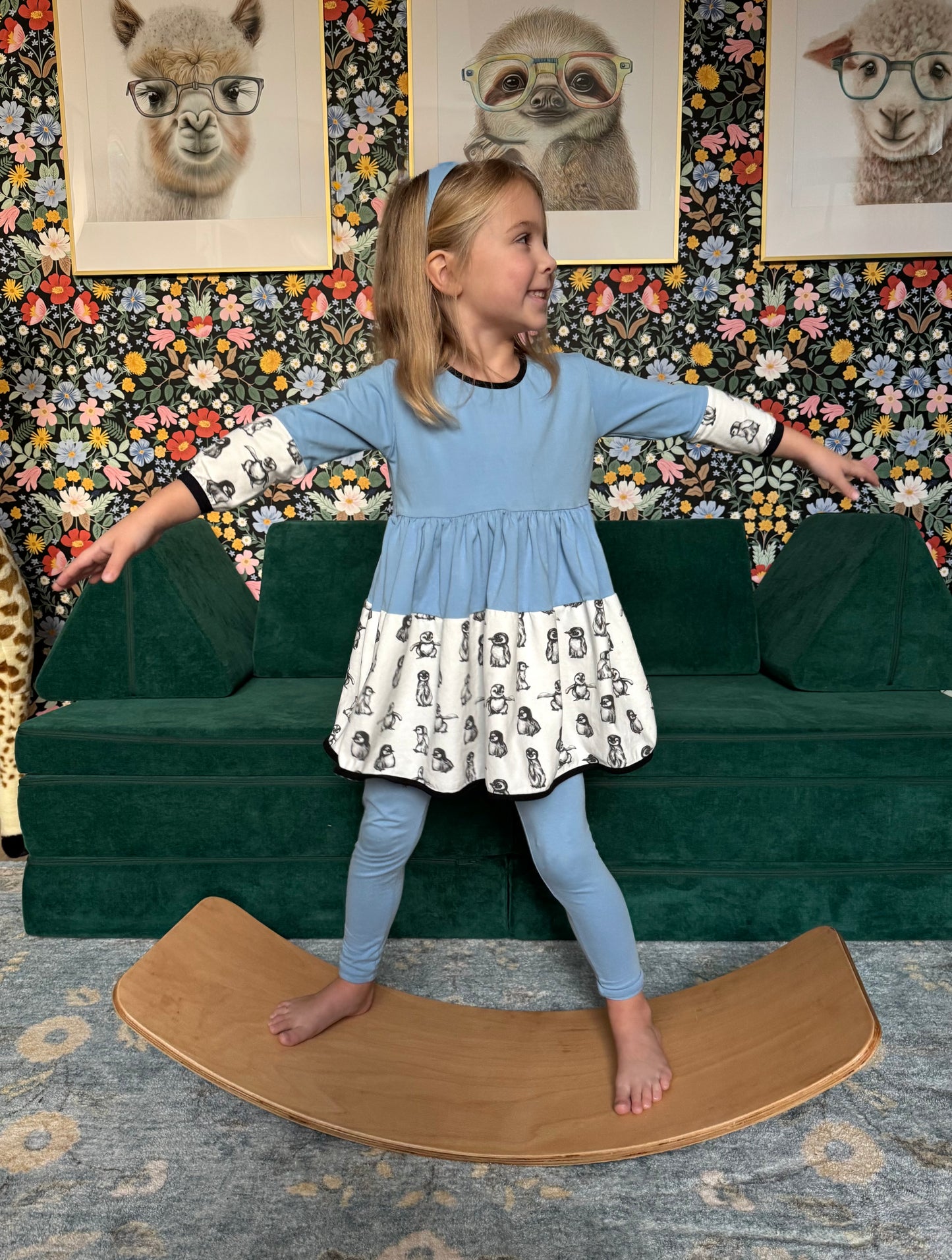 Playtime in Blue Cotton Dress