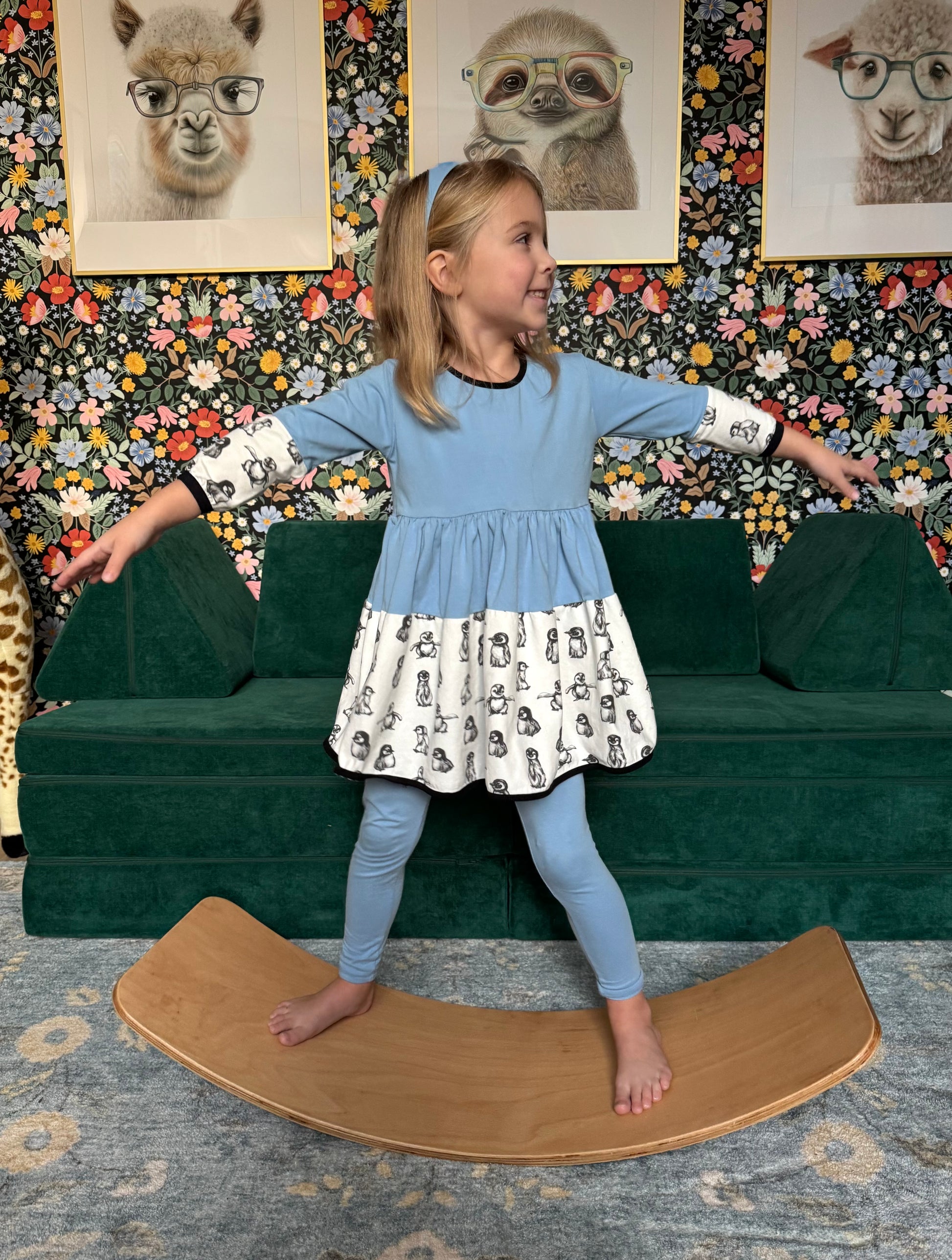 Playtime in Blue Cotton Dress