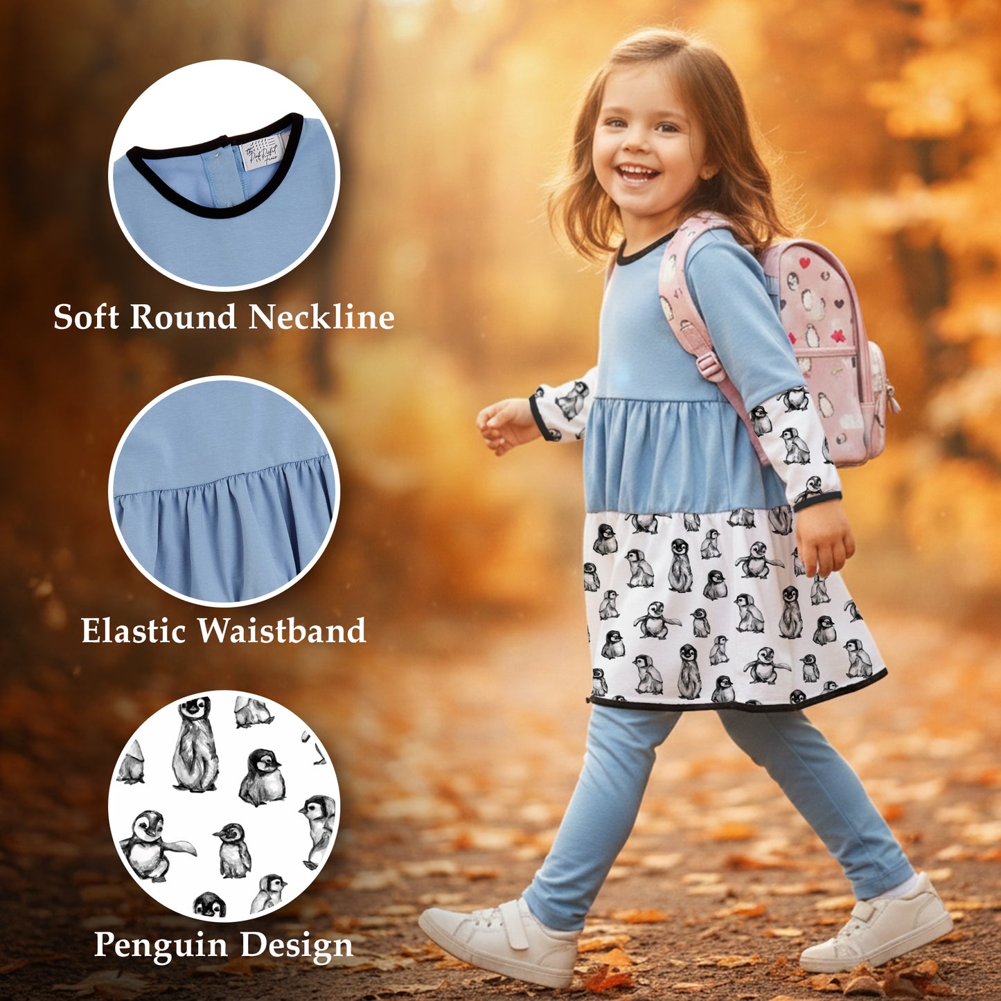 Penny Penguin Twirly Dress | Penguin Dress | Perfect Gift for Girls