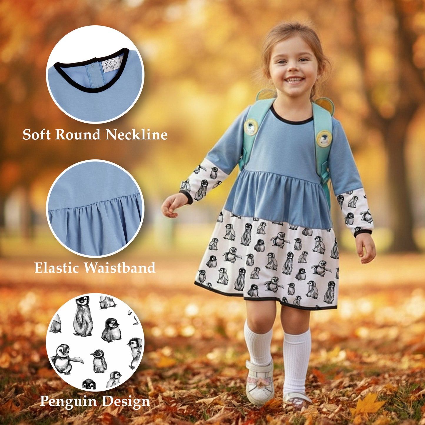 Penny Penguin Twirly Dress | Penguin Dress | Perfect Gift for Girls