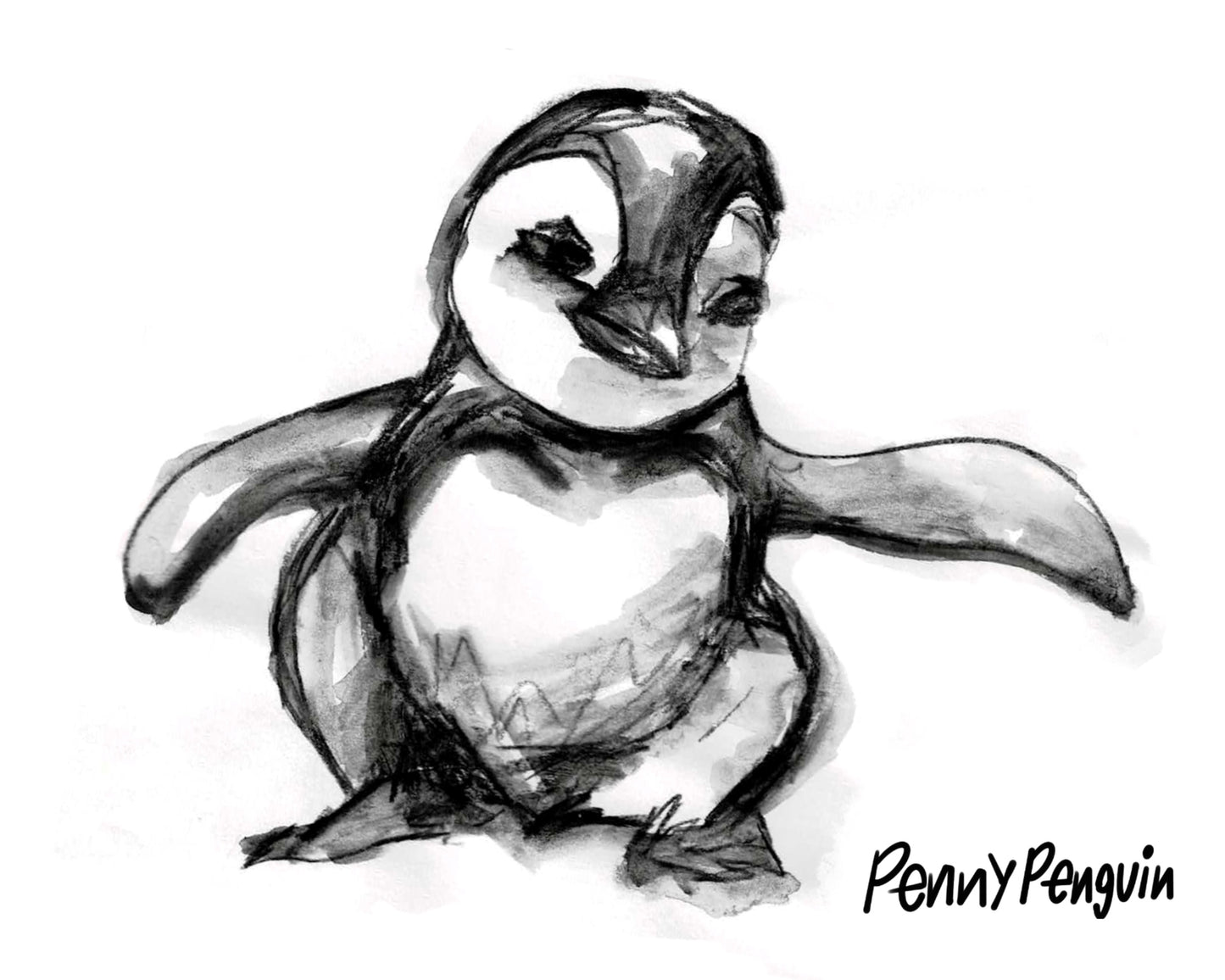 Cute Smiling Penguin Art