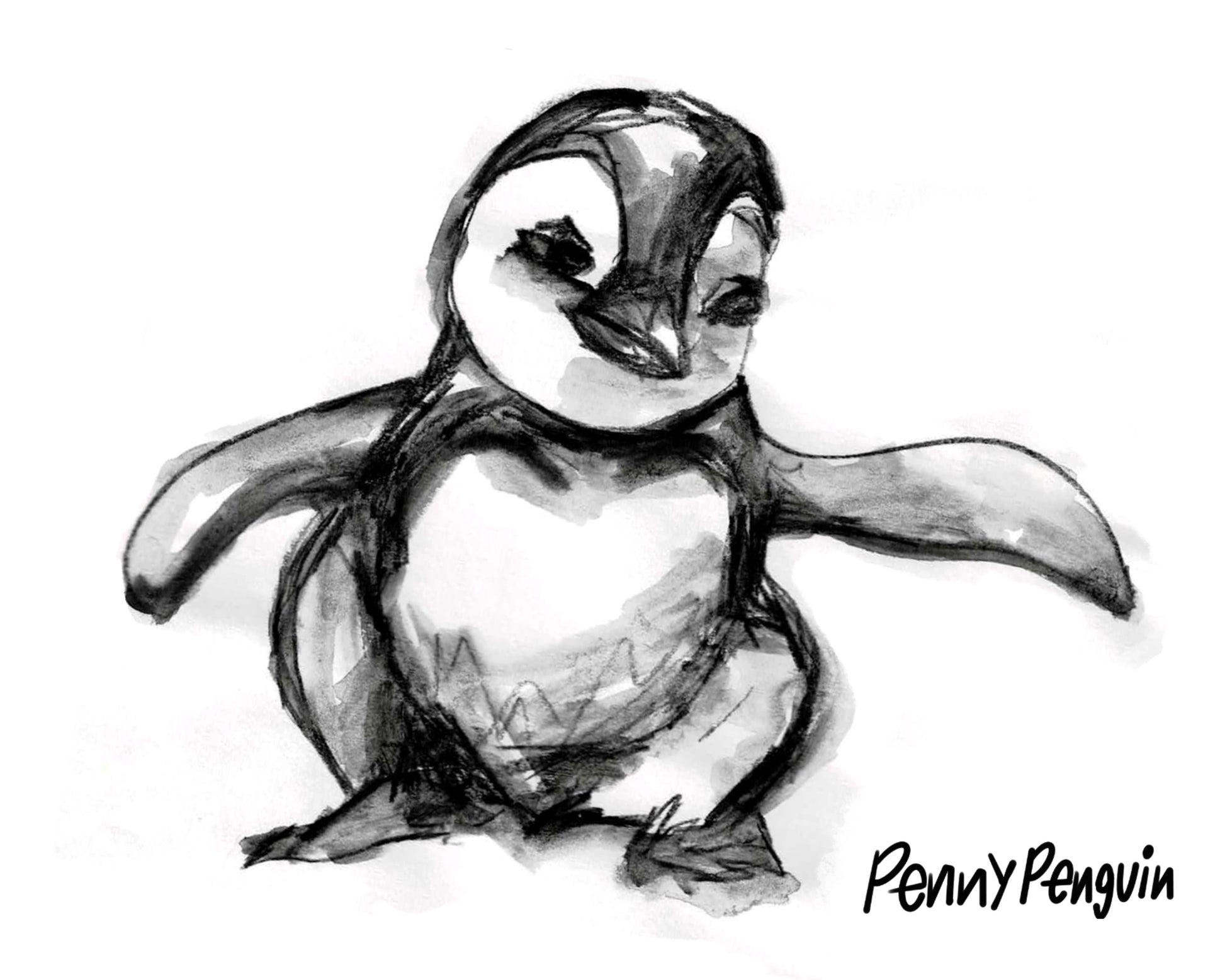 Cute Smiling Penguin Art