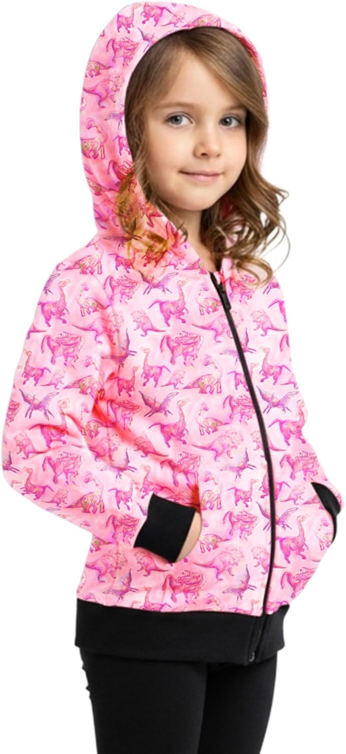 Dino Hoodie and Leggings Set (Pink Hoodie x Purple Leggings)