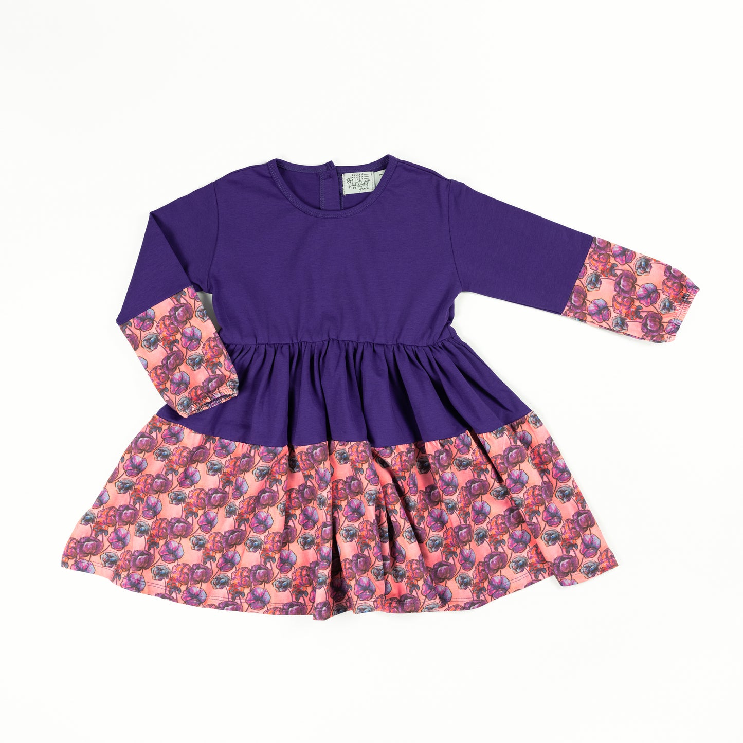 100% Cotton Dress - Purple & Pink