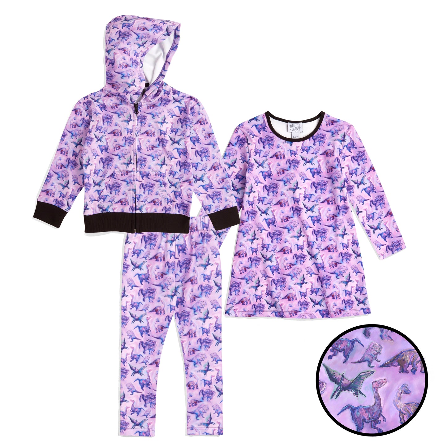 Purple DIno Outfit Flat Lay