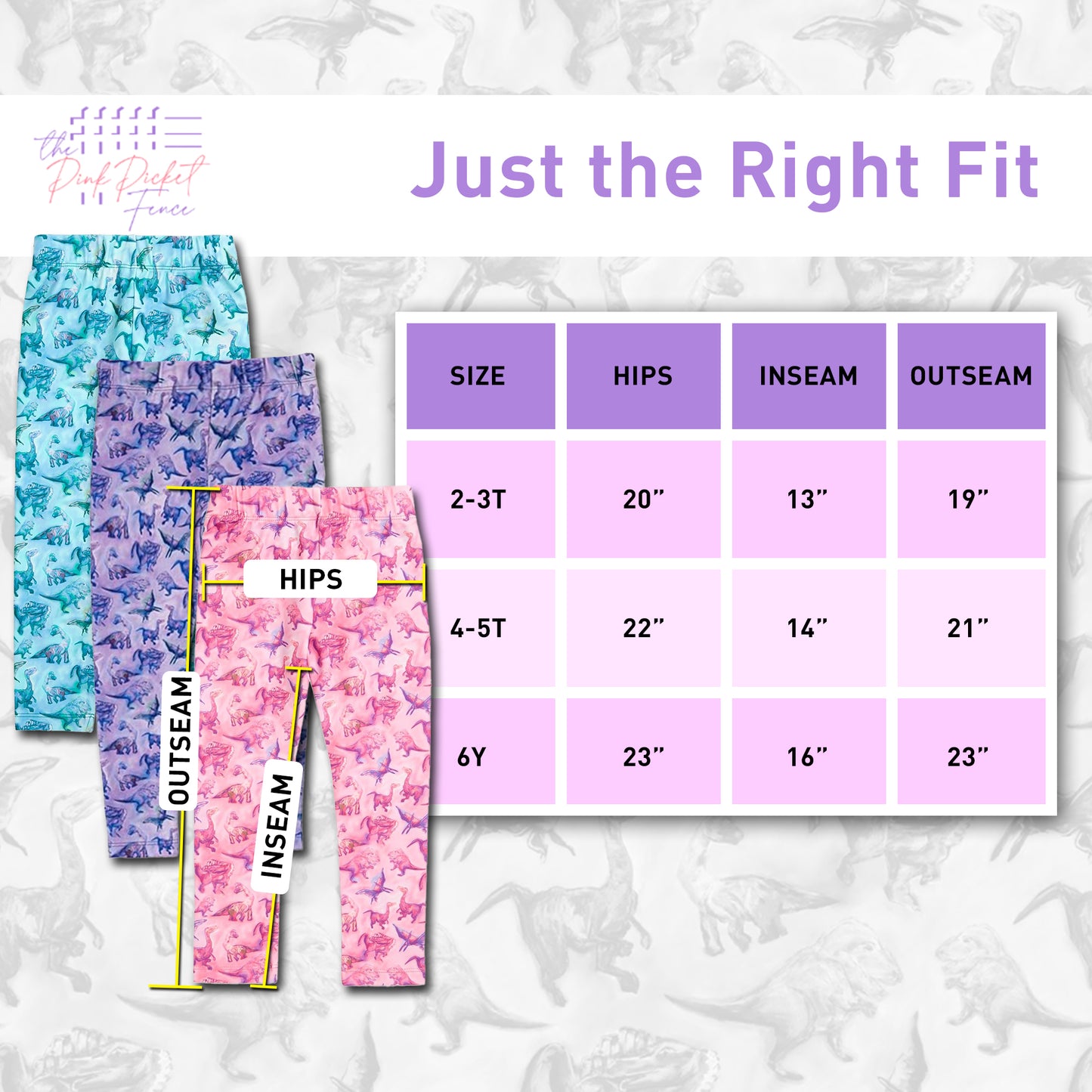 Suzie Dinosaur Leggings | Girls Playwear | Dinosaur Clothes | Best Leggings for Girls | Available in 3 Colors