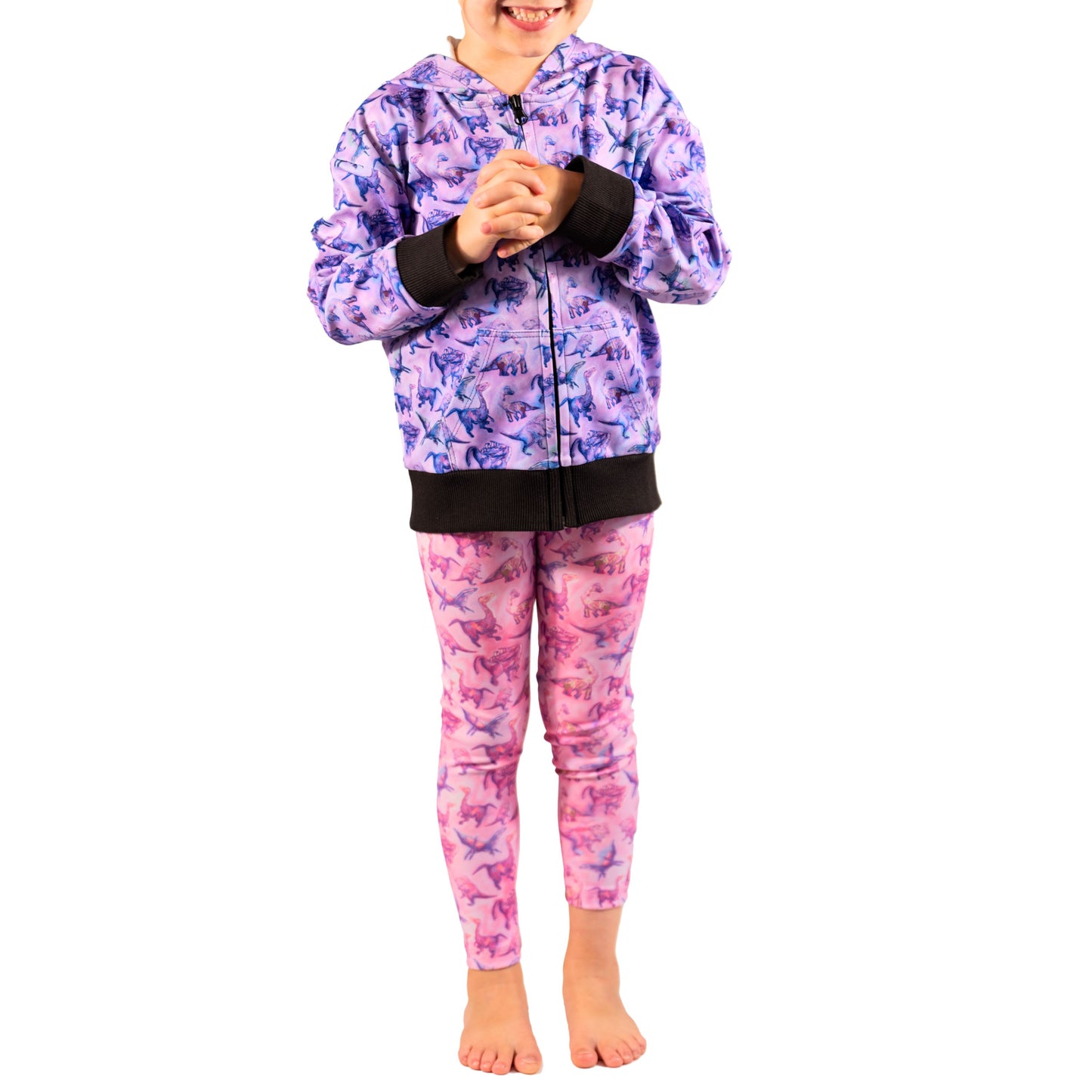 Suzie Dinosaur Hoodie | Girls Playwear | Dinosaur Clothes | Great for Texture-Sensitive Kids | Available in 3 Colors
