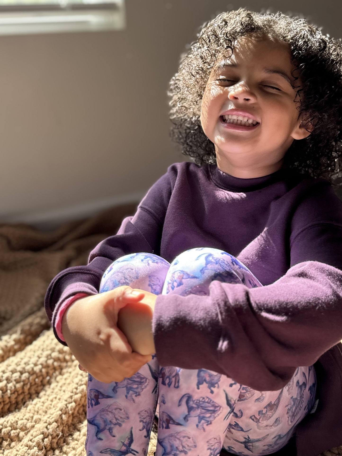 Girls Dinosaur Leggings 3-Pack – Soft Sensory-Friendly Toddler Leggings – Pink, Purple & Blue – For Toddlers and Little Girls